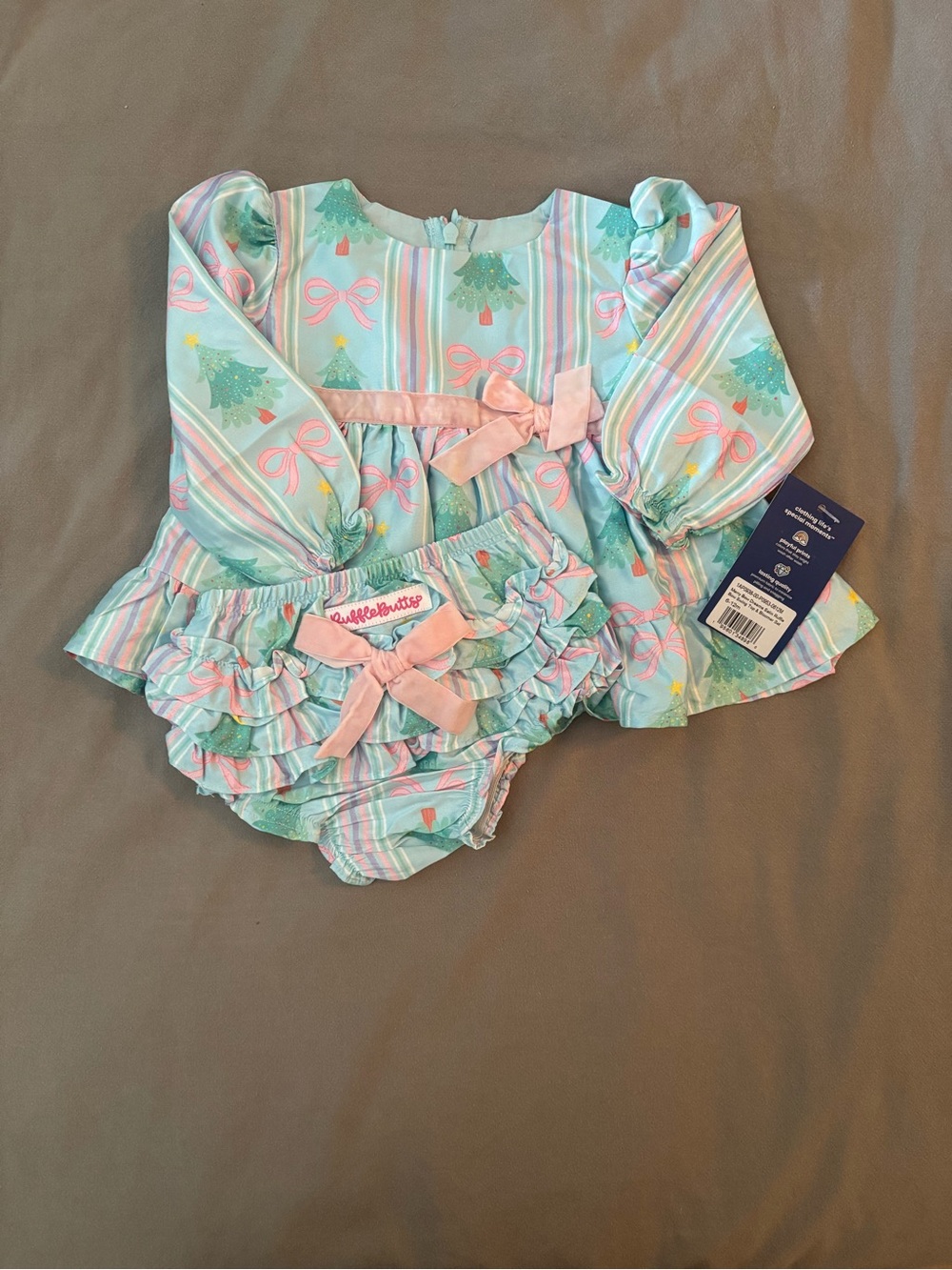 Ruffle Butts Christmas Dress Set